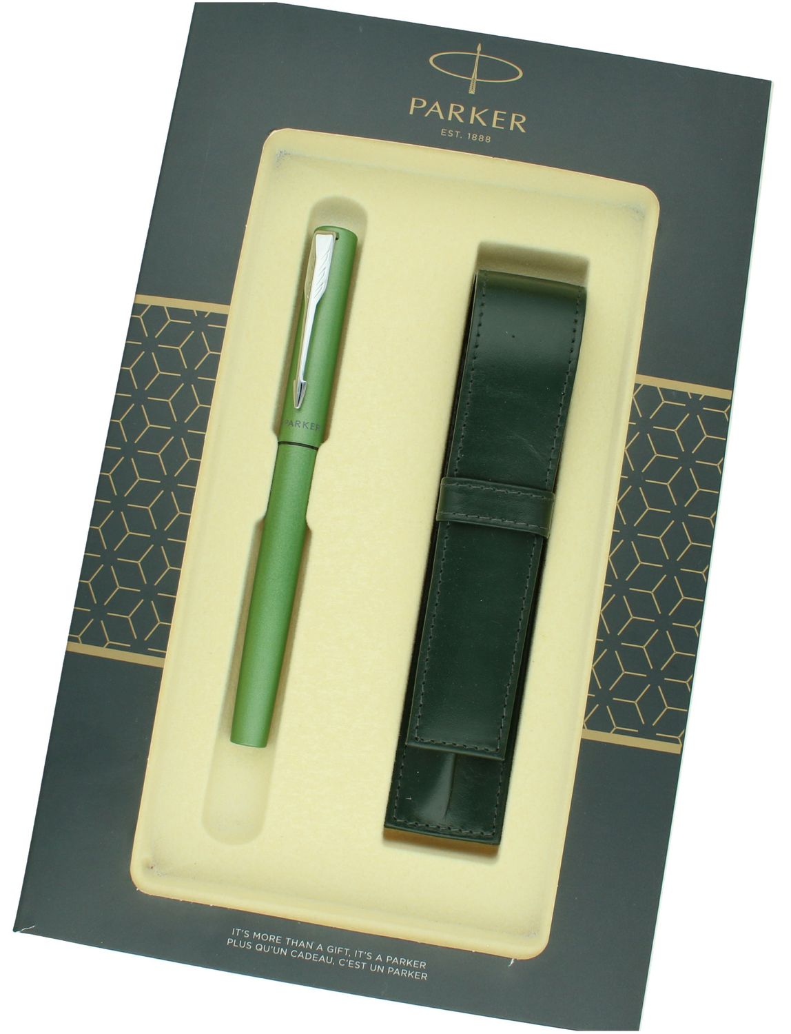 Zestaw Prezentowy Parker Pióro wieczne Vector XL Green i skórzane etui S0820010 zieleń.  Zestaw z piórem i etui na prezent (1).jpg